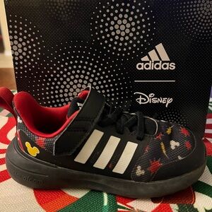 Adidas FortaRun 2.0 Mickey El I Kids Sneakers - Black, Red, and White